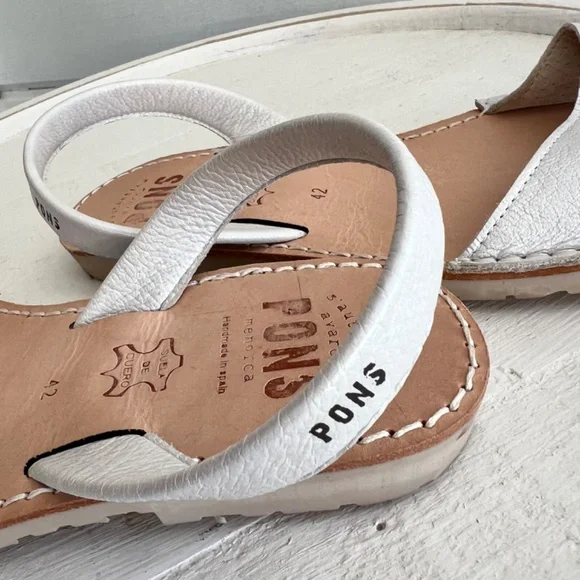 PONS Avarca Classic Leather Sandals in Metallic Bone, Off White - 42/ U.S. 12 - Picture 4 of 11